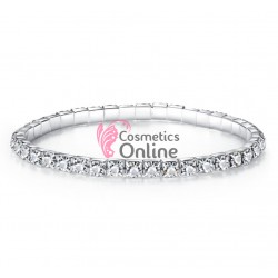 Bratara eleganta de mana BRM007AA Argintie cu cristale - 1 rand